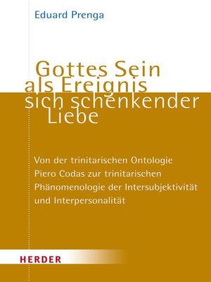 cover image of Gottes Sein als Ereignis sich schenkender Liebe